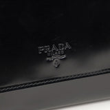 Prada 1995 Black Spazzolato Flap Bag