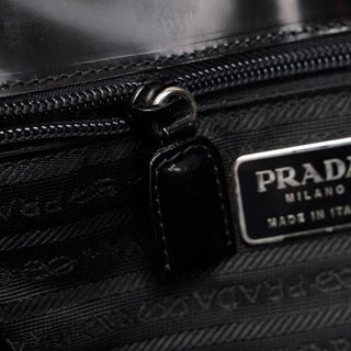 Prada 1995 Black Spazzolato Flap Bag