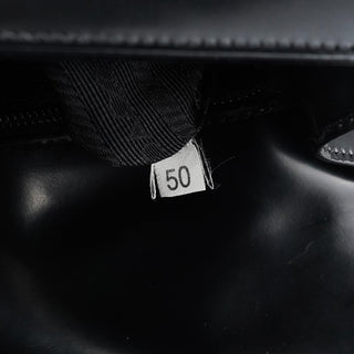 Prada 1995 Black Spazzolato Flap Tote Bag