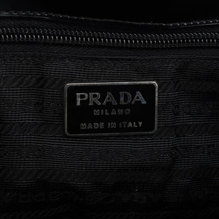 Prada 1995 Black Spazzolato Flap Tote Bag