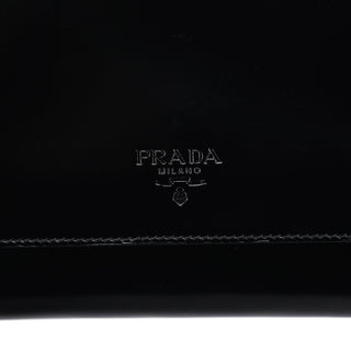 Prada 1995 Black Spazzolato Flap Tote Bag