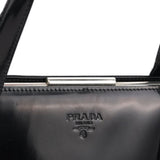 Prada 1995 Black Spazzolato Sport Clutch Tote Bag