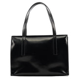 Prada 1995 Black Spazzolato Sport Flap Tote Bag
