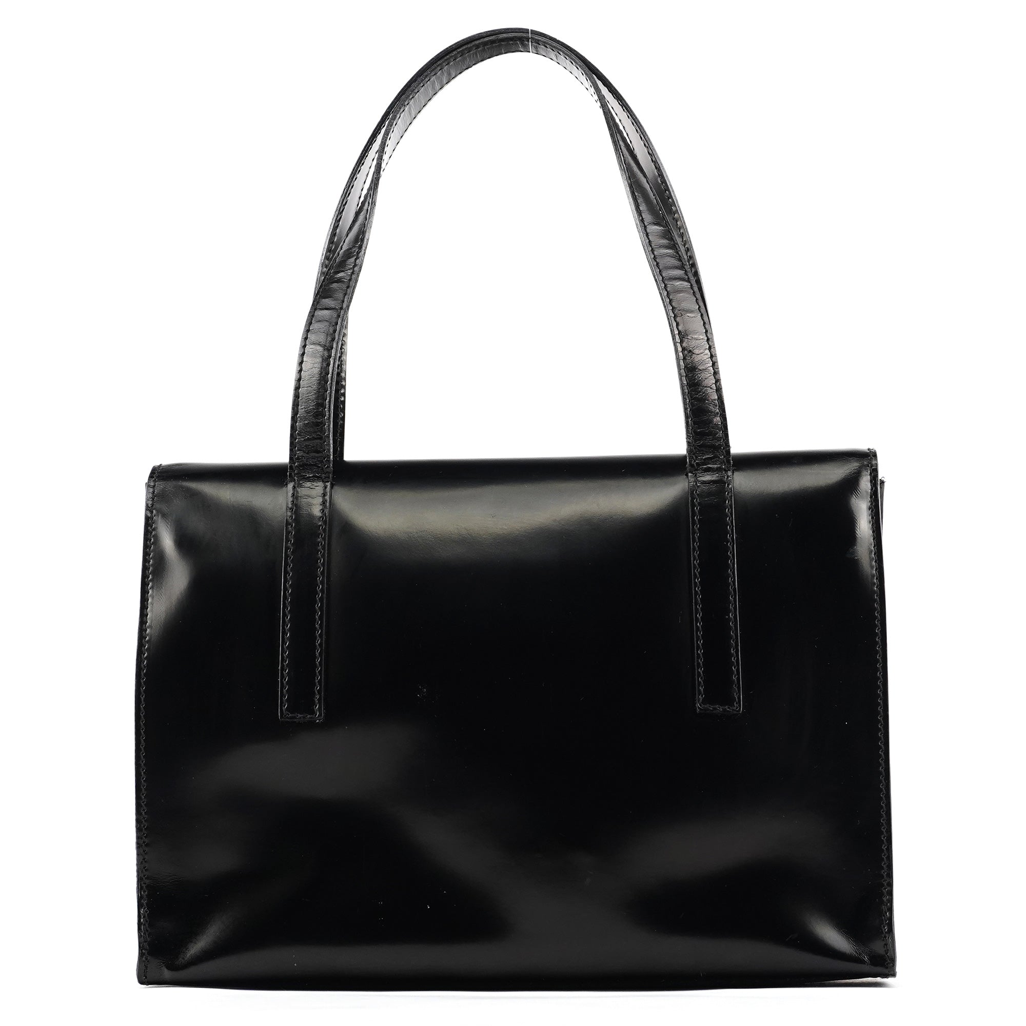 Prada 1995 Black Spazzolato Sport Flap Tote Bag