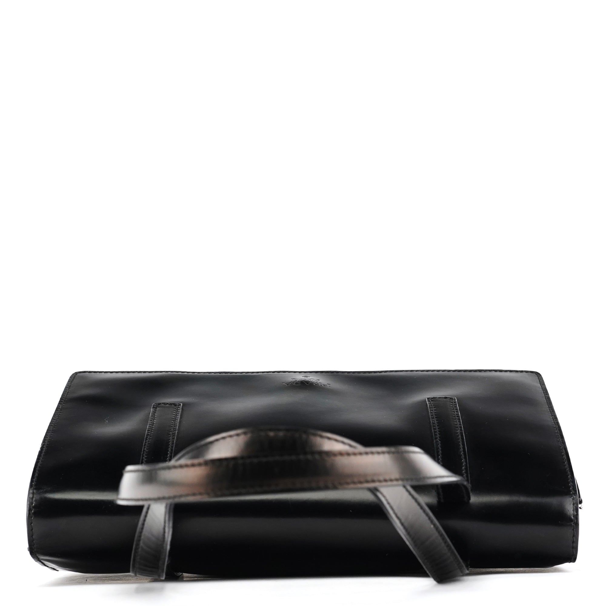Prada 1995 Black Spazzolato Sport Flap Tote Bag