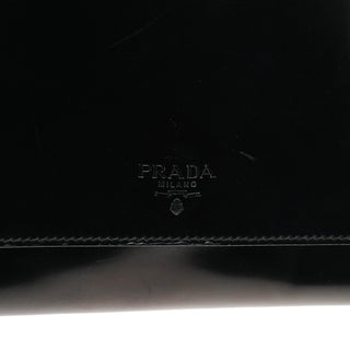 Prada 1995 Black Spazzolato Sport Flap Tote Bag