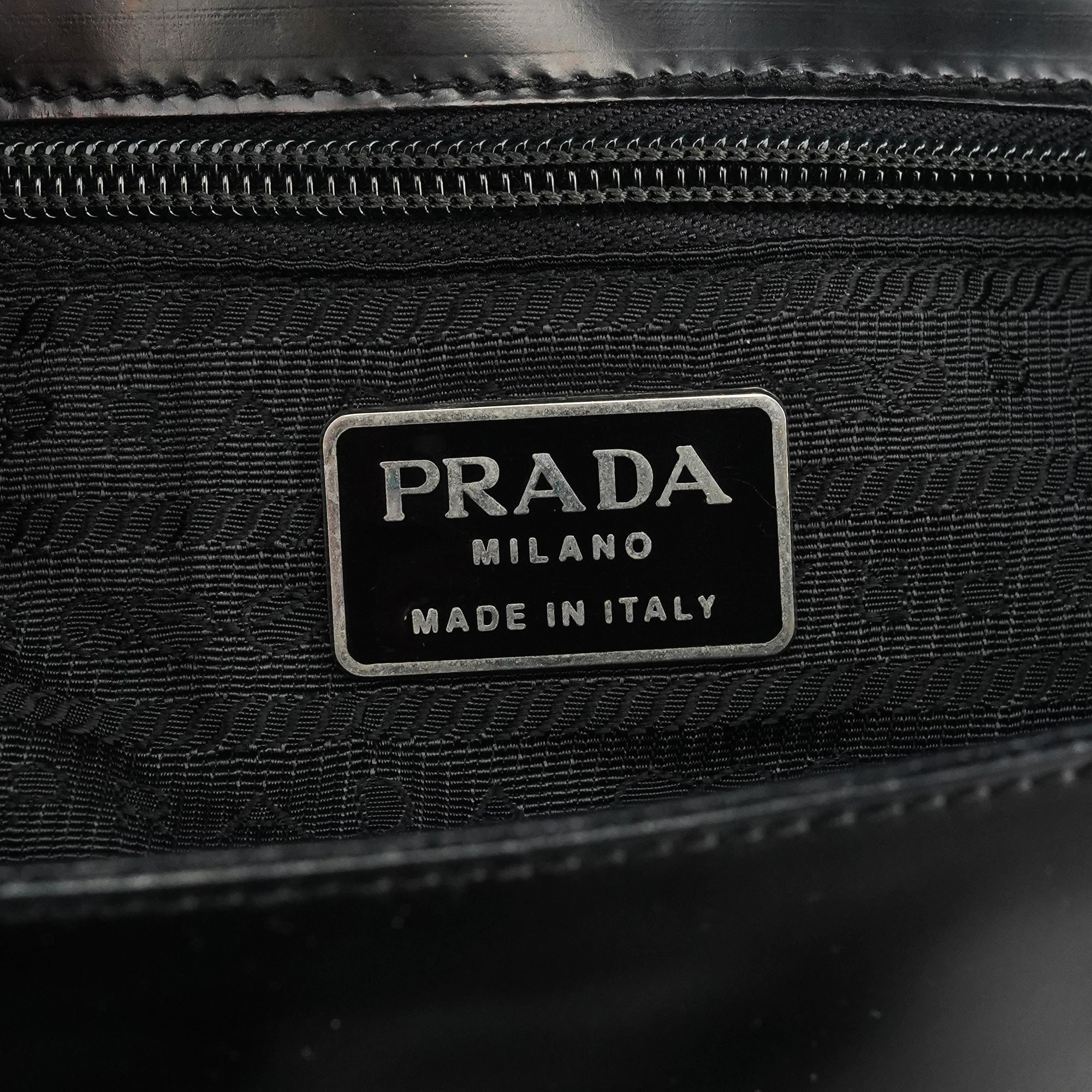 Prada 1995 Black Spazzolato Sport Flap Tote Bag