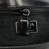 Prada 1995 Black Spazzolato Sport Flap Tote Bag