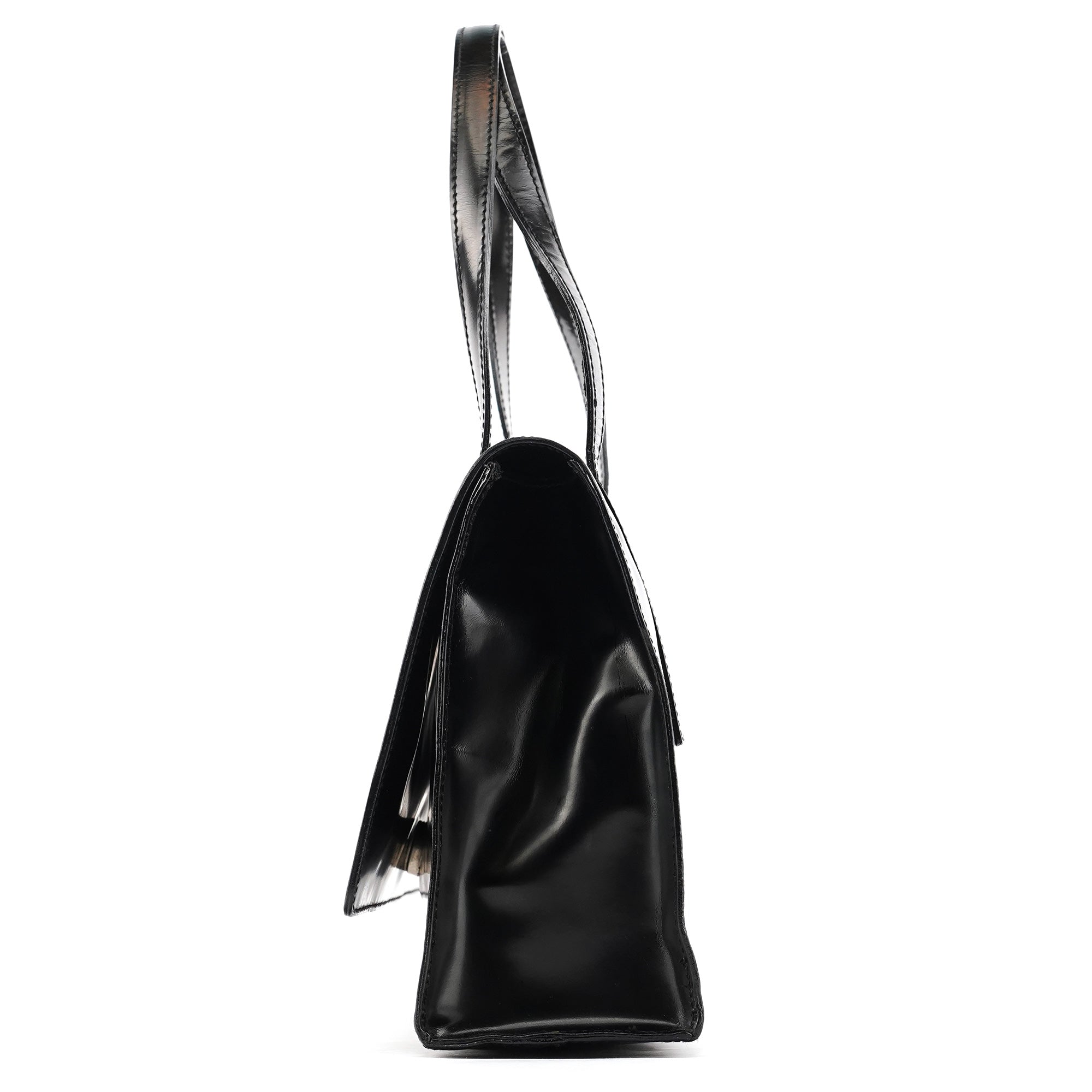 Prada 1995 Black Spazzolato Sport Flap Tote Bag