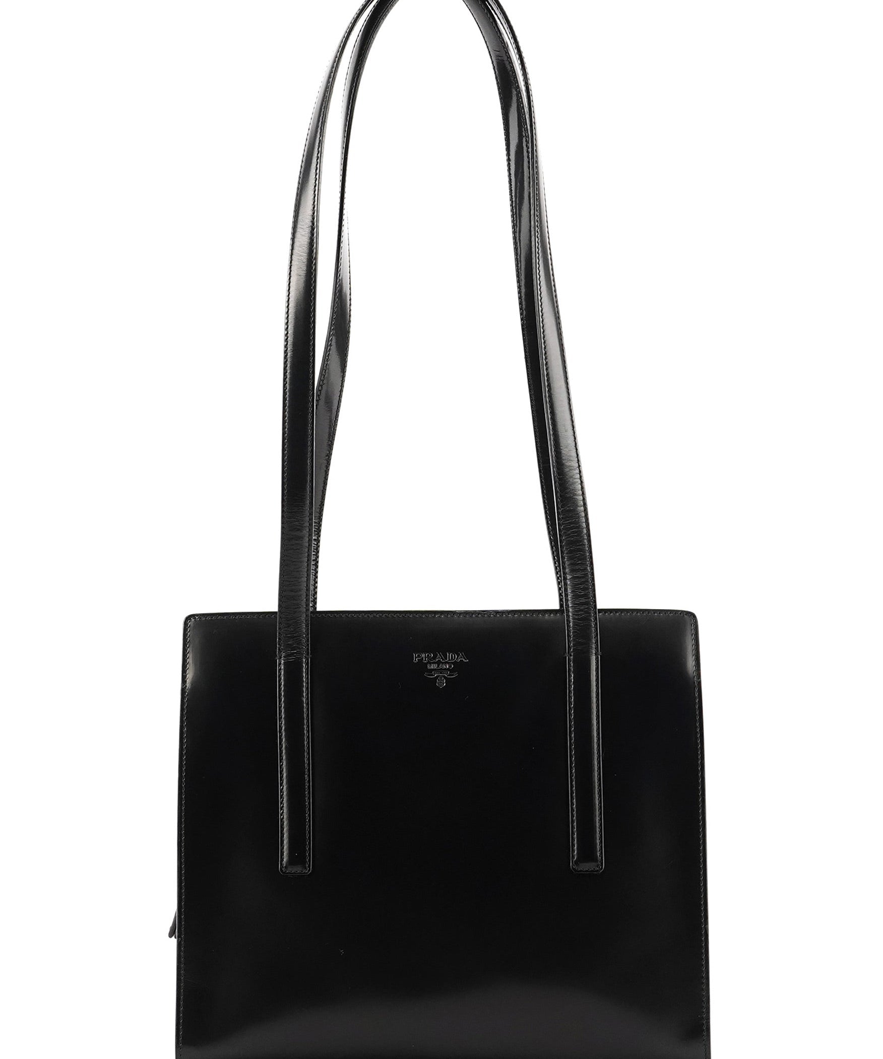 Prada 1995 Black Spazzolato Sport Tote Bag