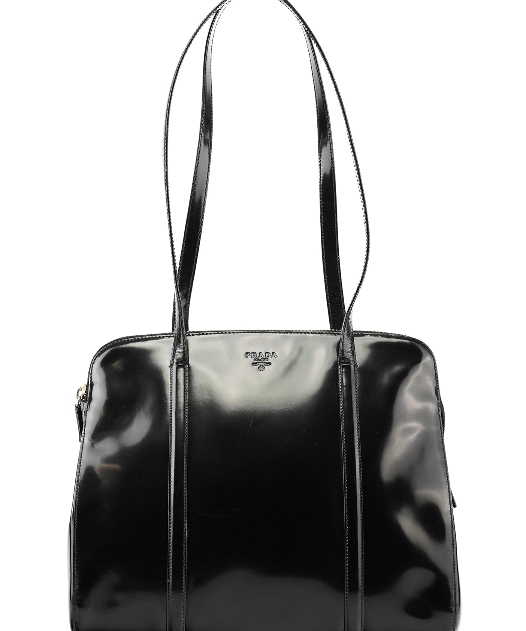 Prada 1995 Black Spazzolato Sport Tote Bag