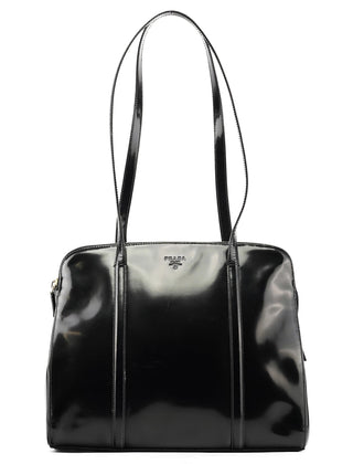 Prada 1995 Black Spazzolato Sport Tote Bag