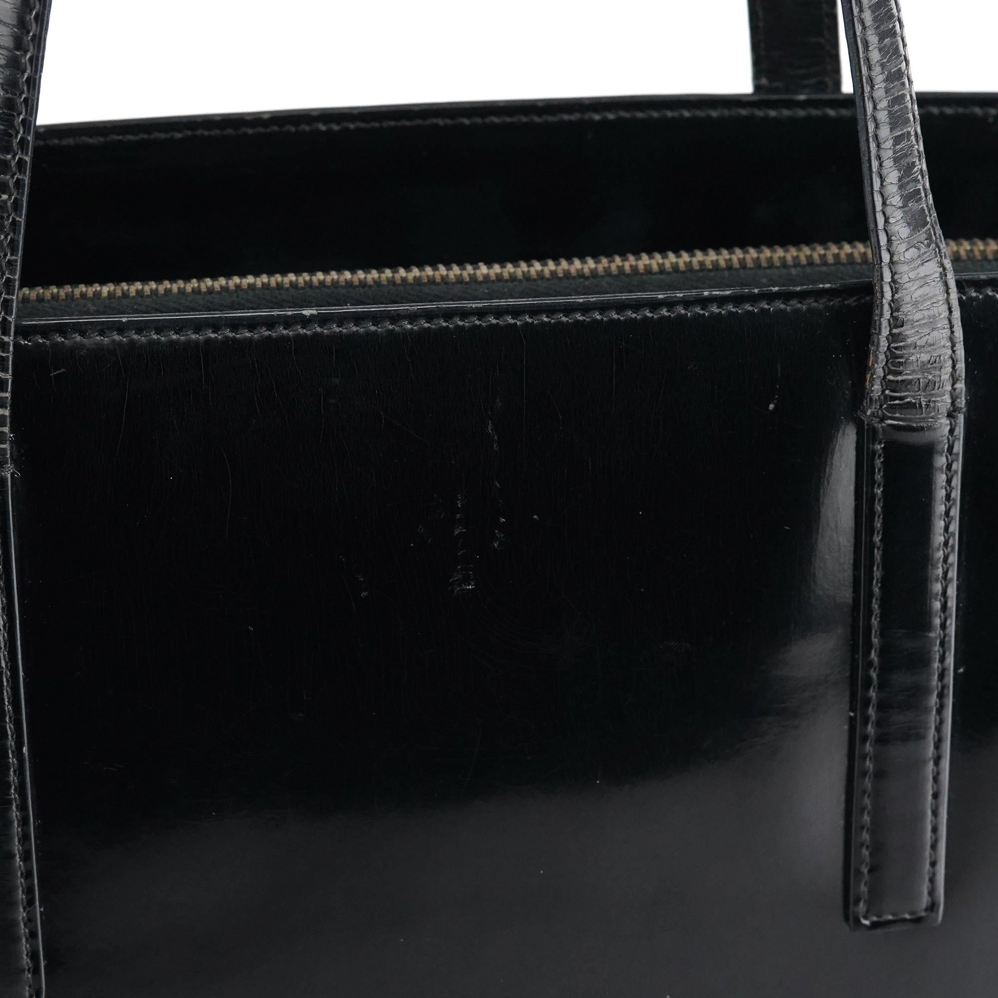 Prada 1995 Sac cabas Spazzolato Sport en cuir verni noir