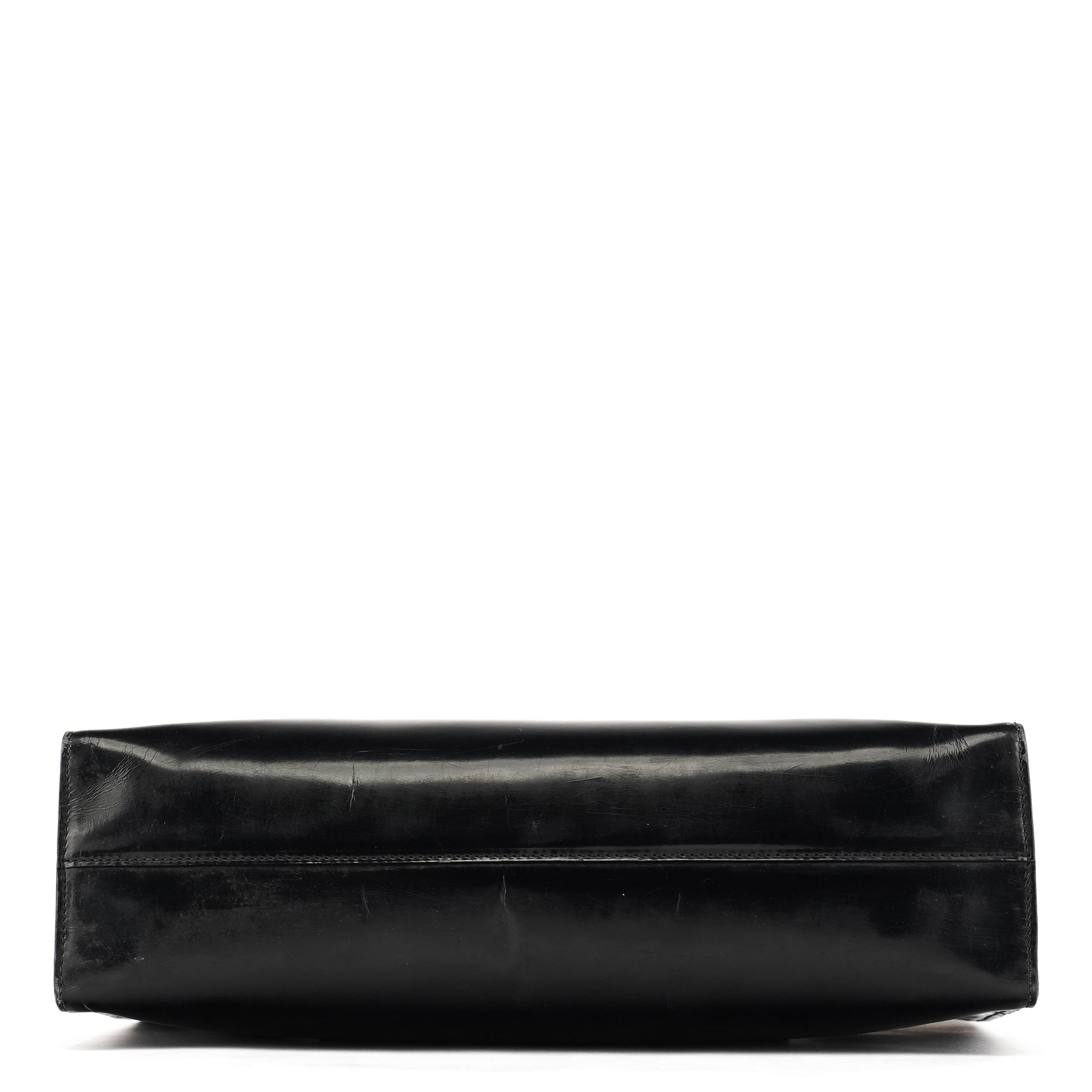 Prada 1995 Sac cabas Spazzolato Sport en cuir verni noir