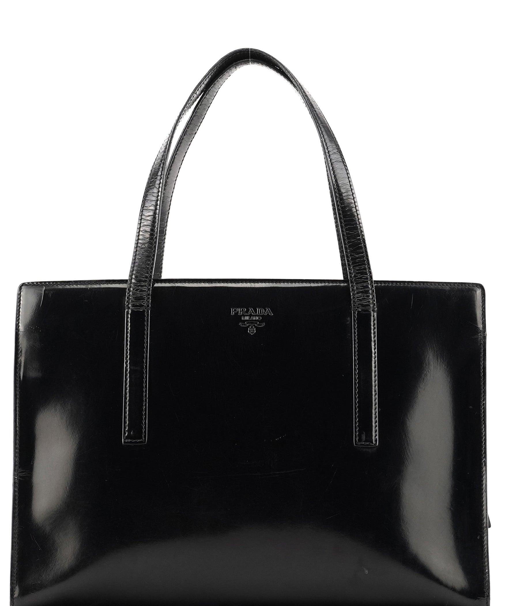 Prada 1995 Black Spazzolato Sport Tote Bag