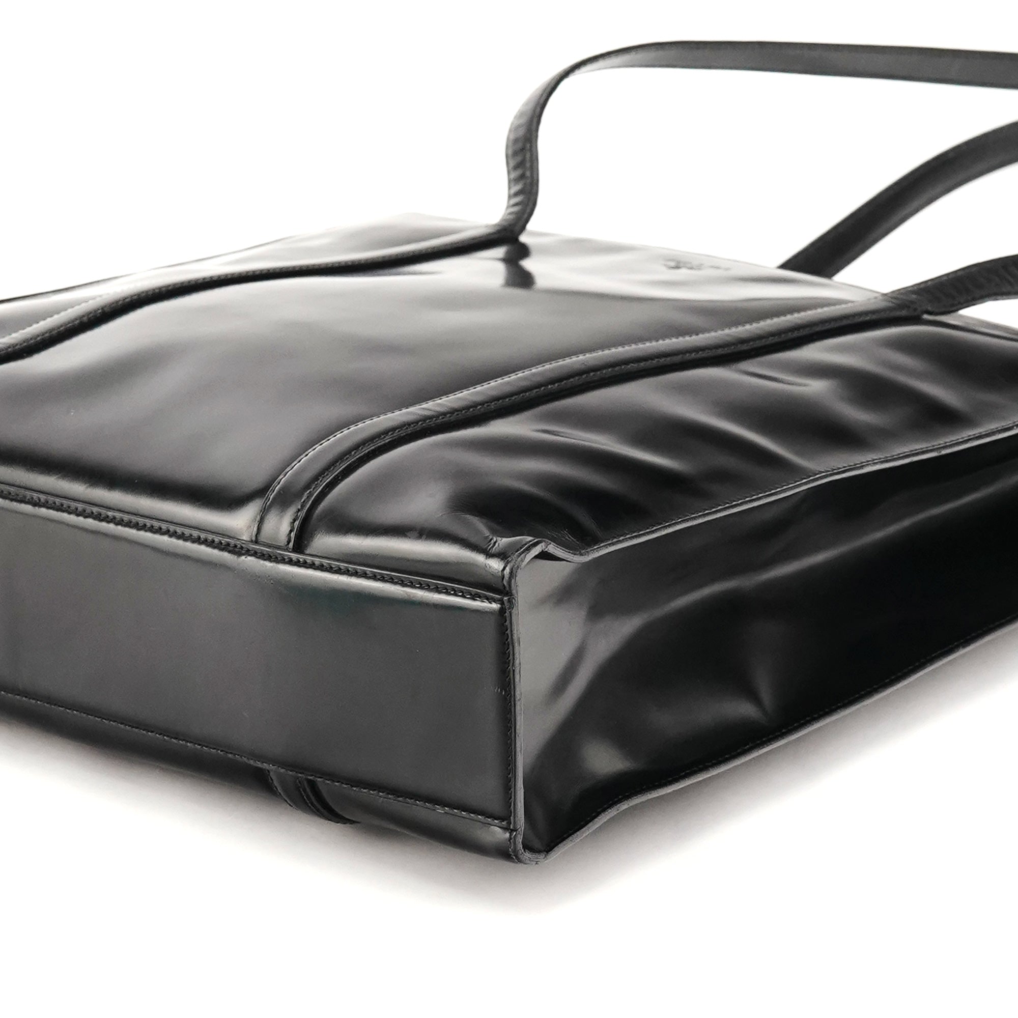 Prada 1995 Black Spazzolato Sport Tote Bag