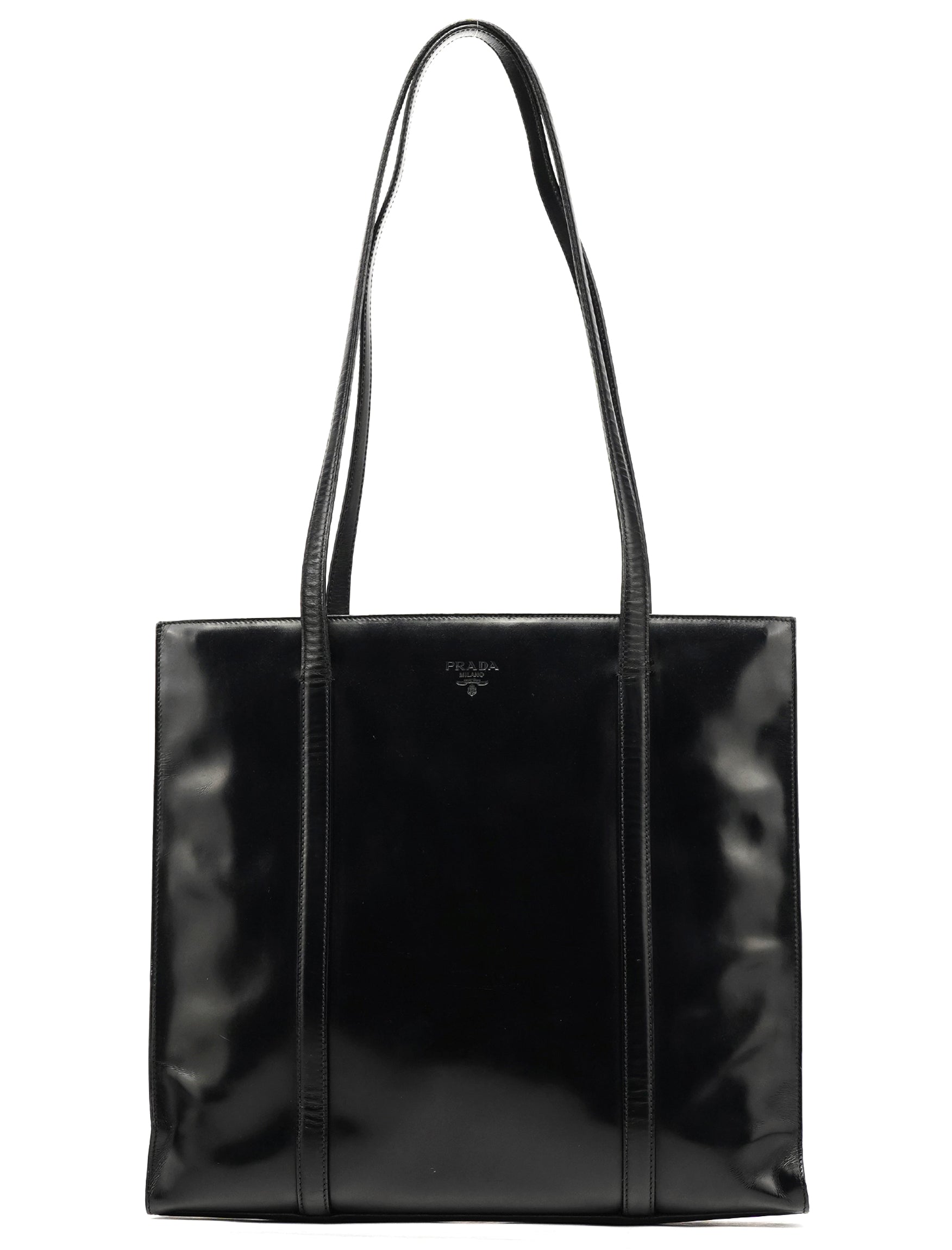 Prada 1995 Black Spazzolato Sport Tote Bag