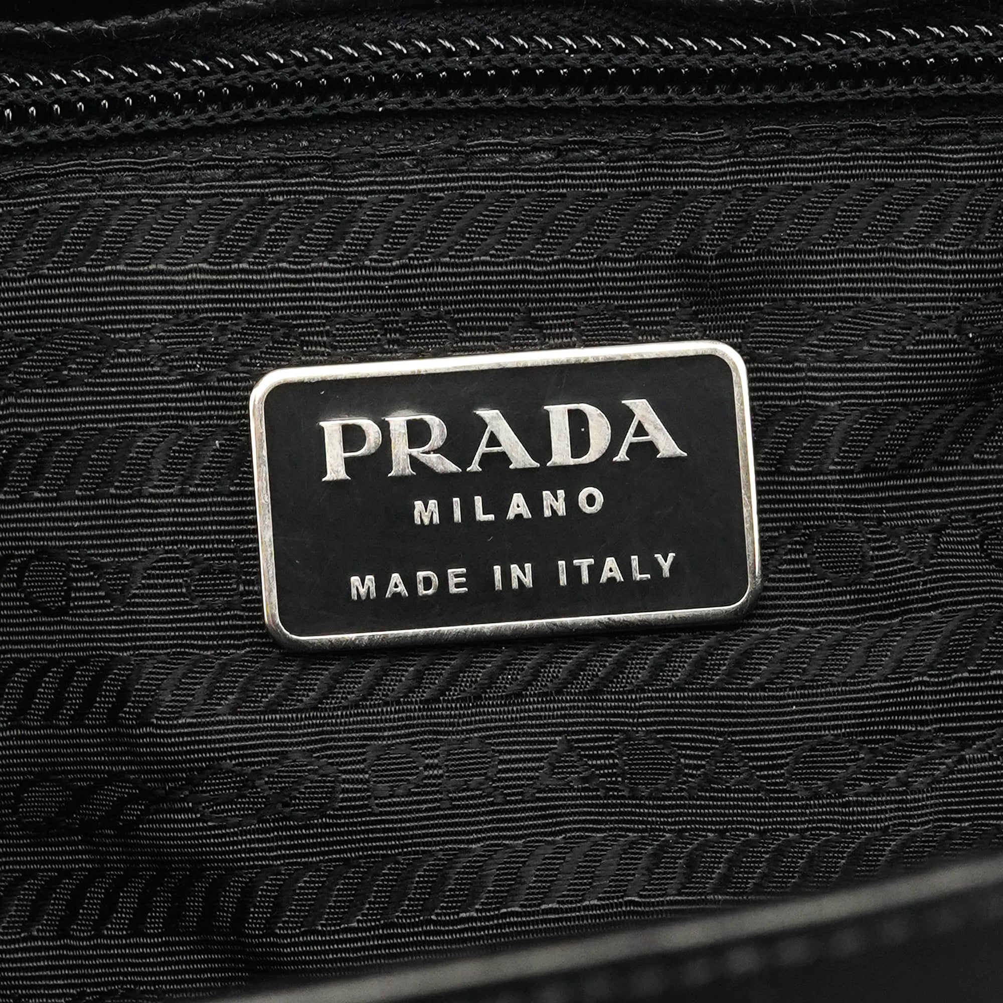 Prada 1995 Black Spazzolato Sport Tote Bag
