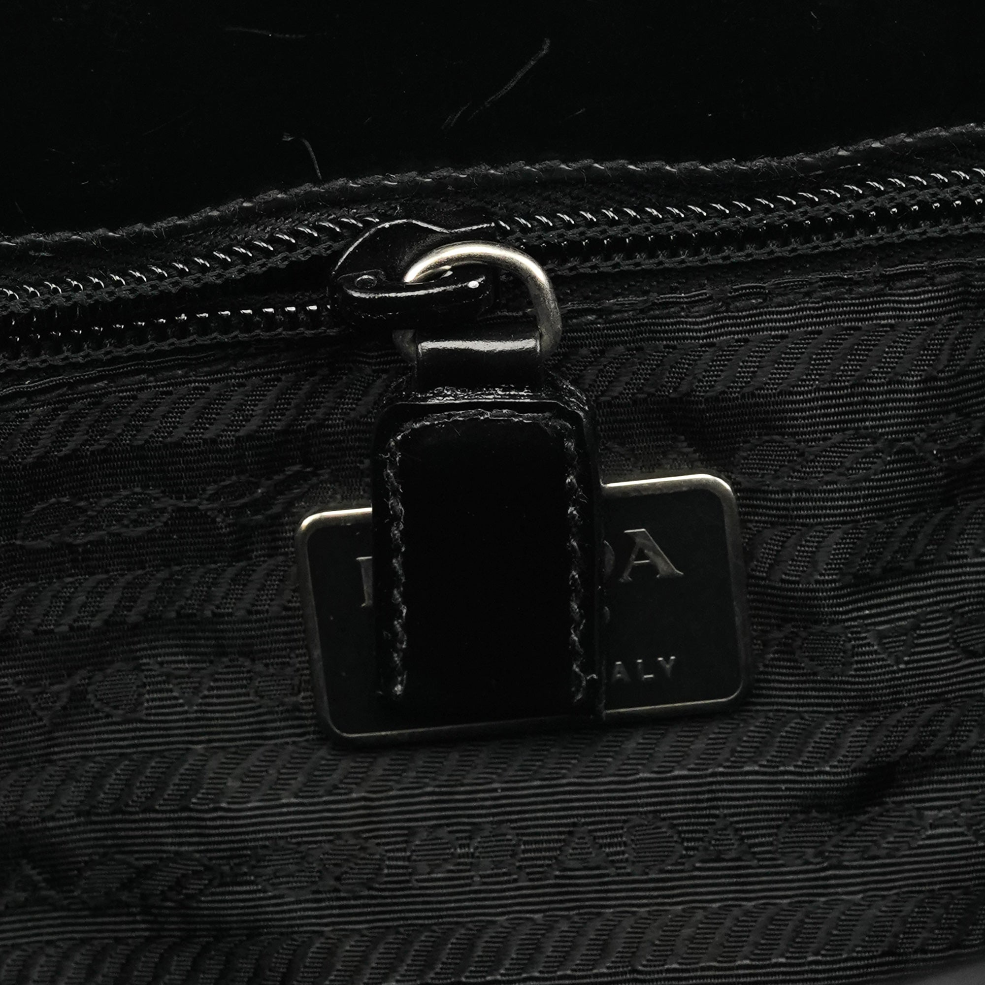 Prada 1995 Black Spazzolato Sport Tote Bag