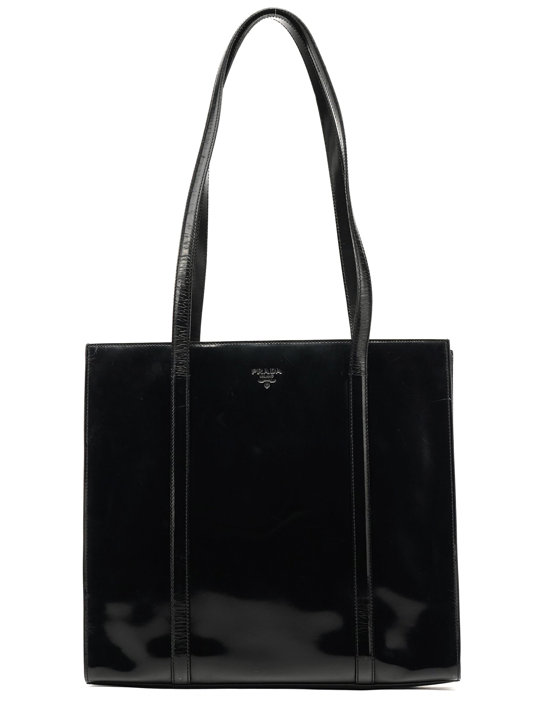 Prada 1995 Black Spazzolato Sport Tote Bag