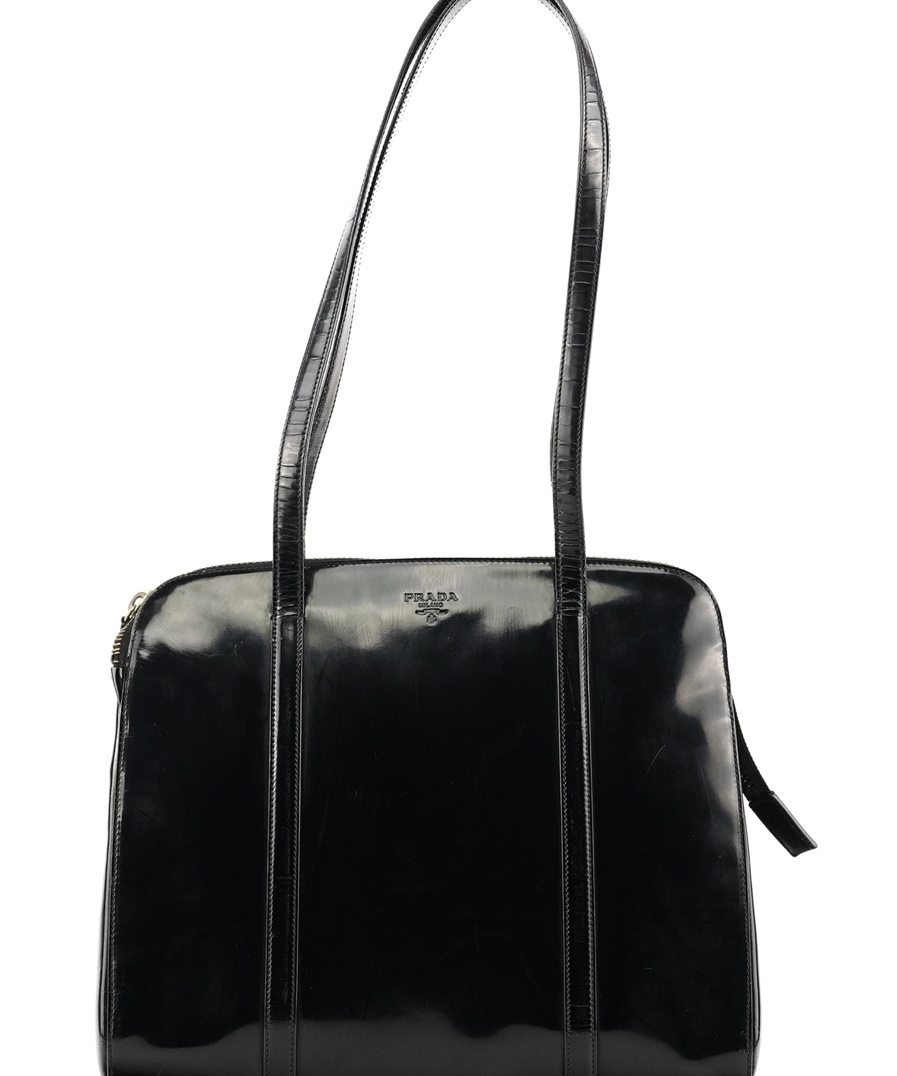Prada 1995 Black Spazzolato Sport Tote Bag