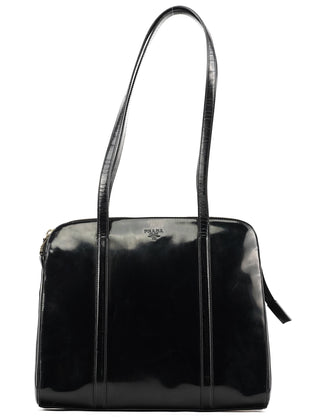 Prada 1995 Black Spazzolato Sport Tote Bag