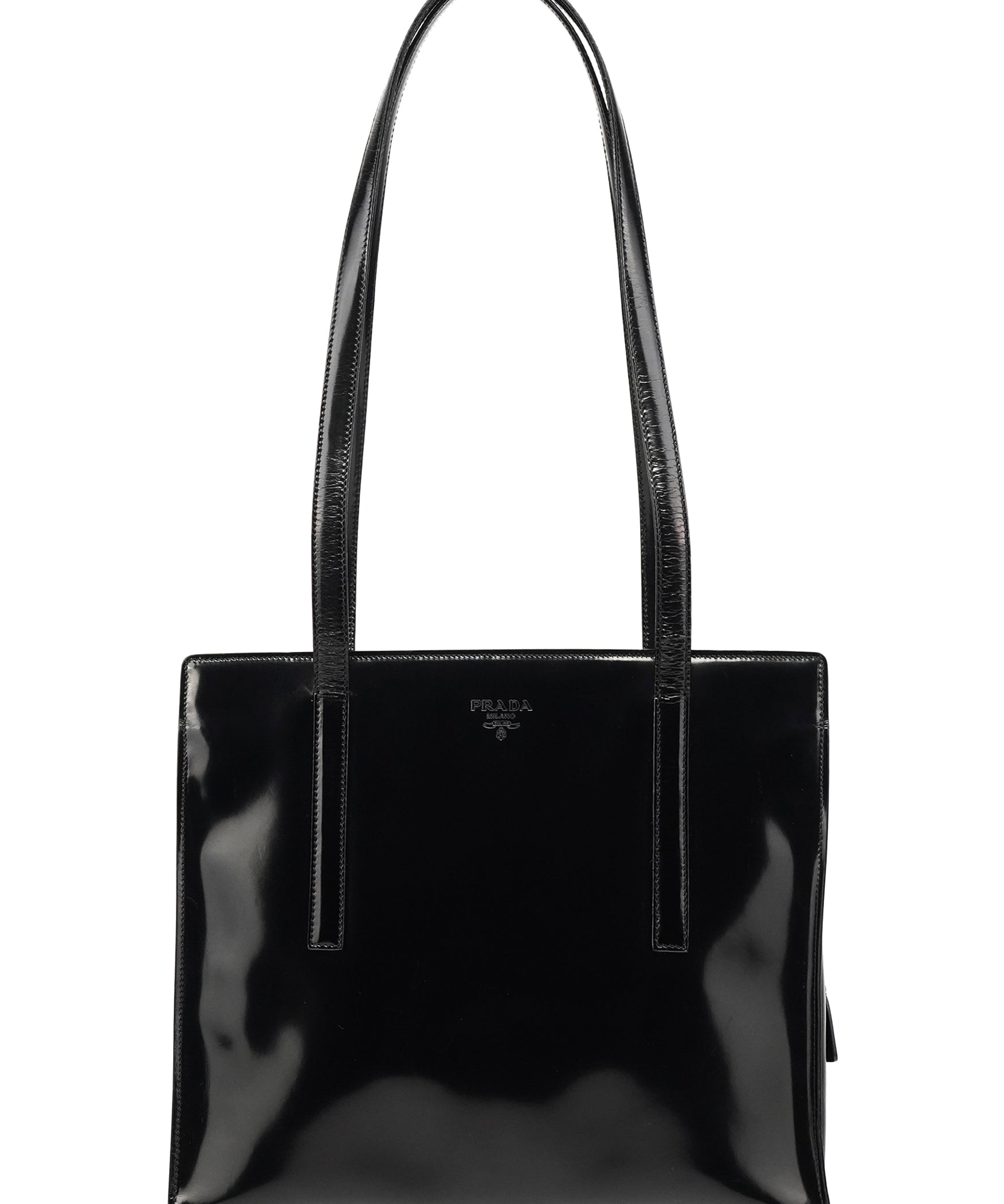 Prada 1995 Black Spazzolato Sport Tote Bag