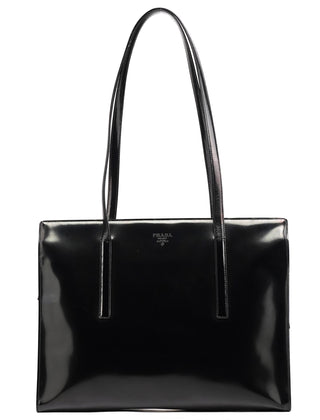 Prada 1995 Black Spazzolato Sport Tote Bag