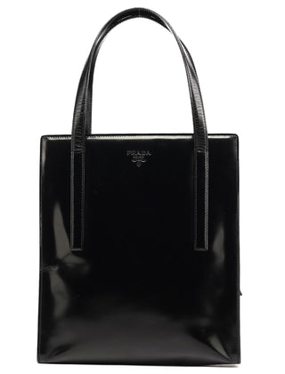 Prada 1995 Black Spazzolato Sport Tote Bag