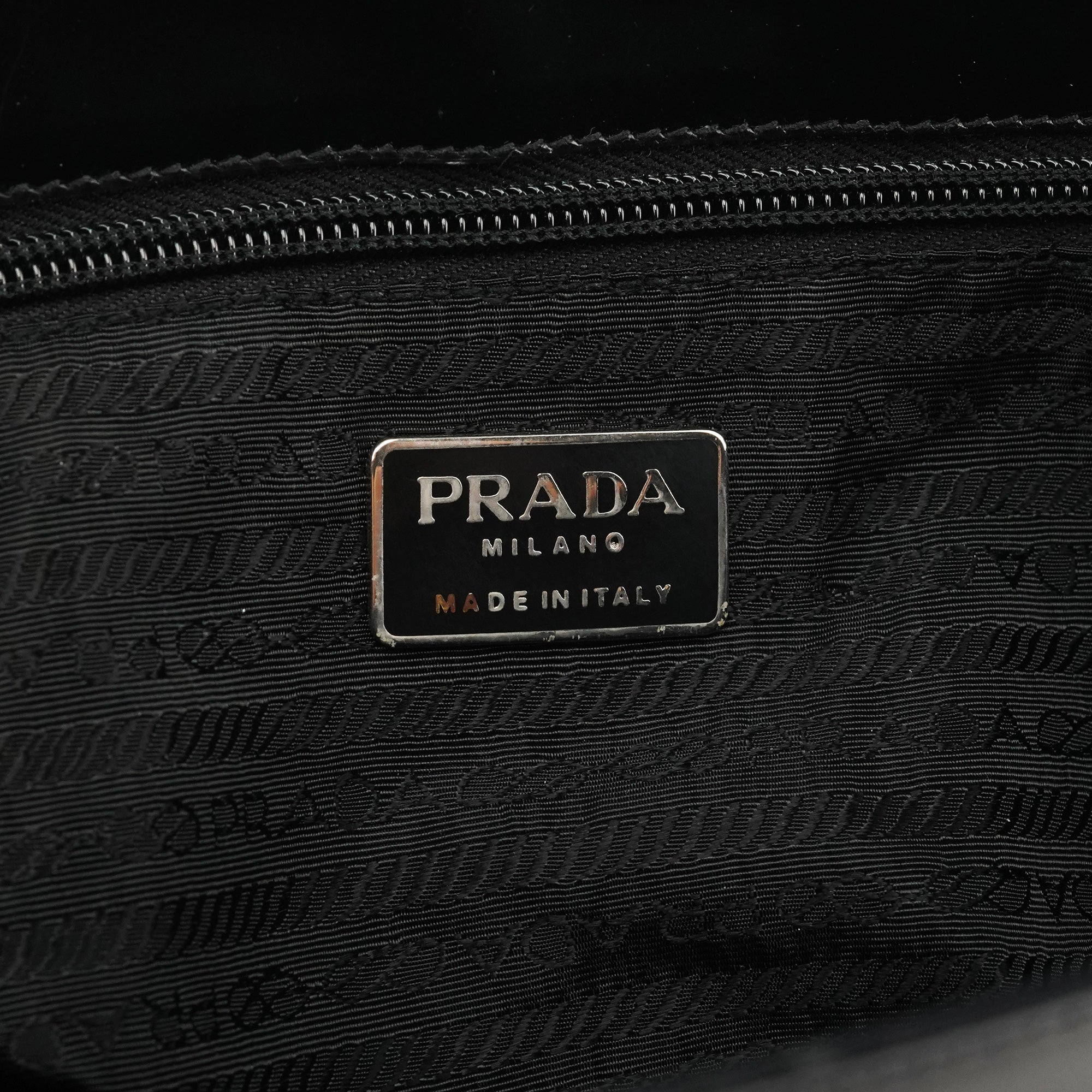 Prada 1995 Black Spazzolato Sport Tote Bag