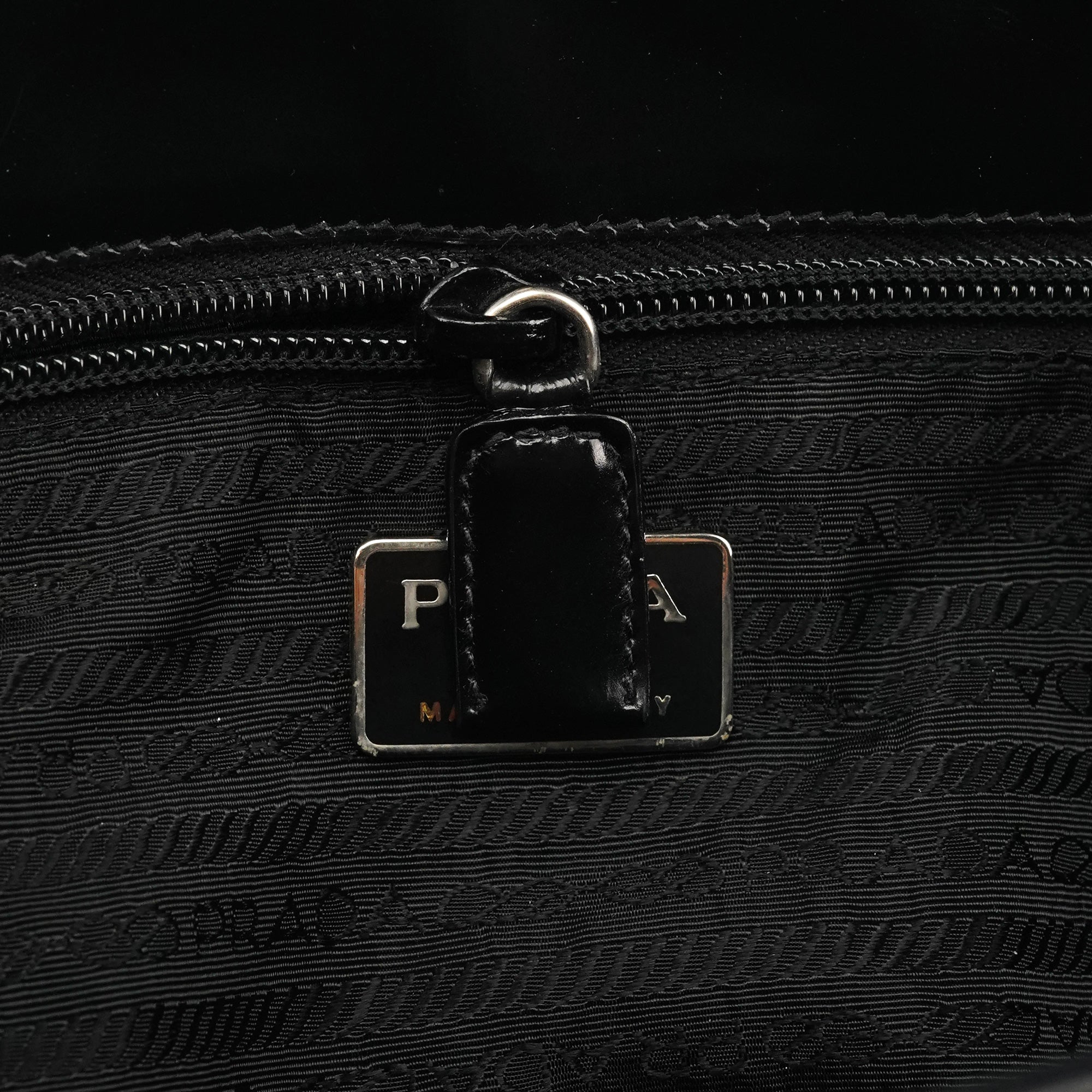 Prada 1995 Black Spazzolato Sport Tote Bag