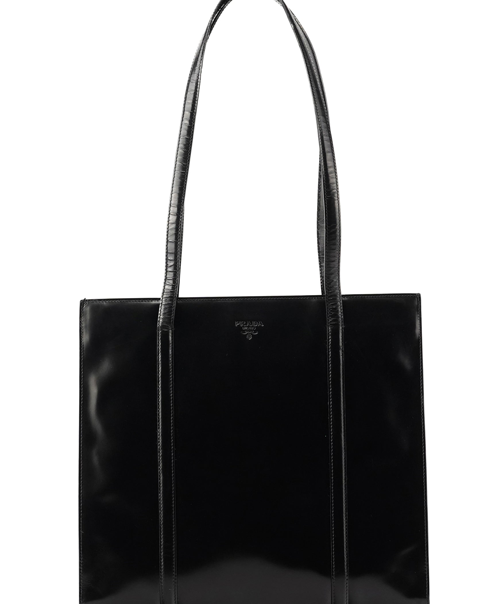 Prada 1995 Black Spazzolato Sport Tote Bag