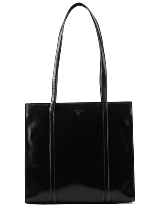 Prada 1995 Black Spazzolato Sport Tote Bag