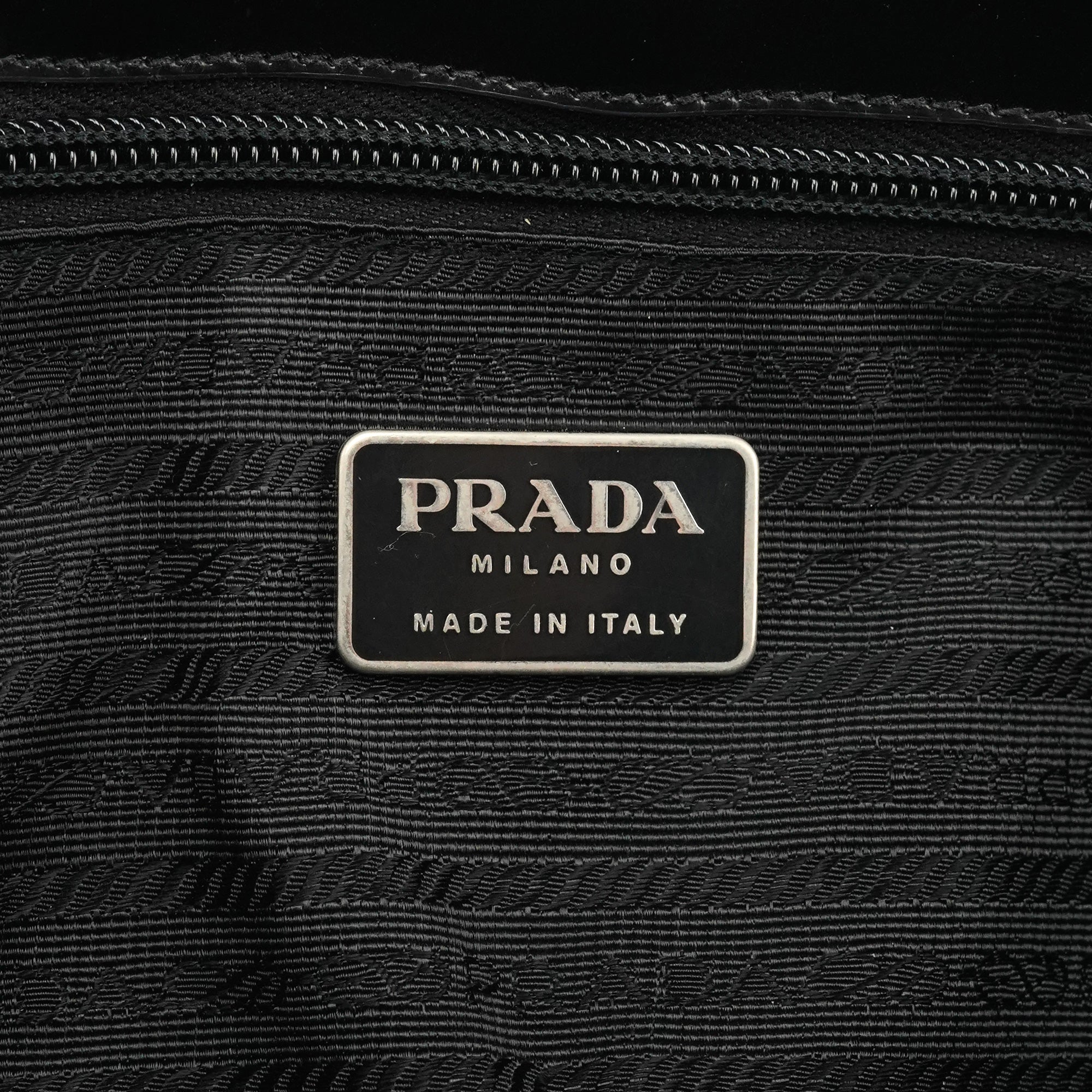 Prada 1995 Black Spazzolato Sport Tote Bag