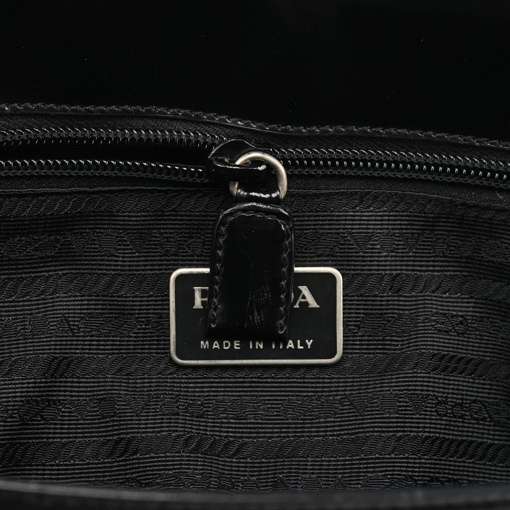 Prada 1995 Black Spazzolato Sport Tote Bag