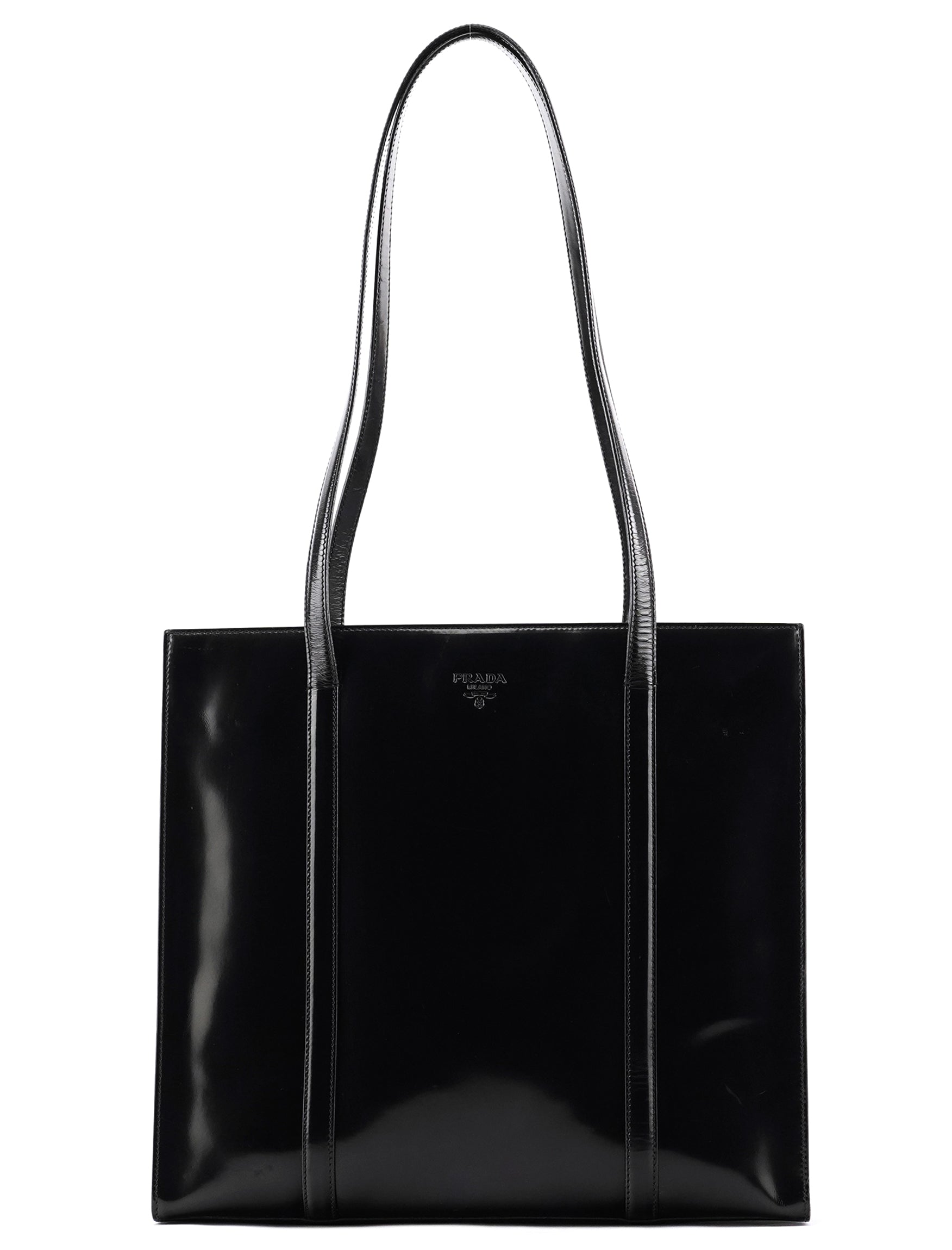 Prada 1995 Black Spazzolato Sport Tote Bag