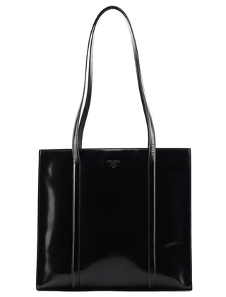 Prada 1995 Black Spazzolato Sport Tote Bag