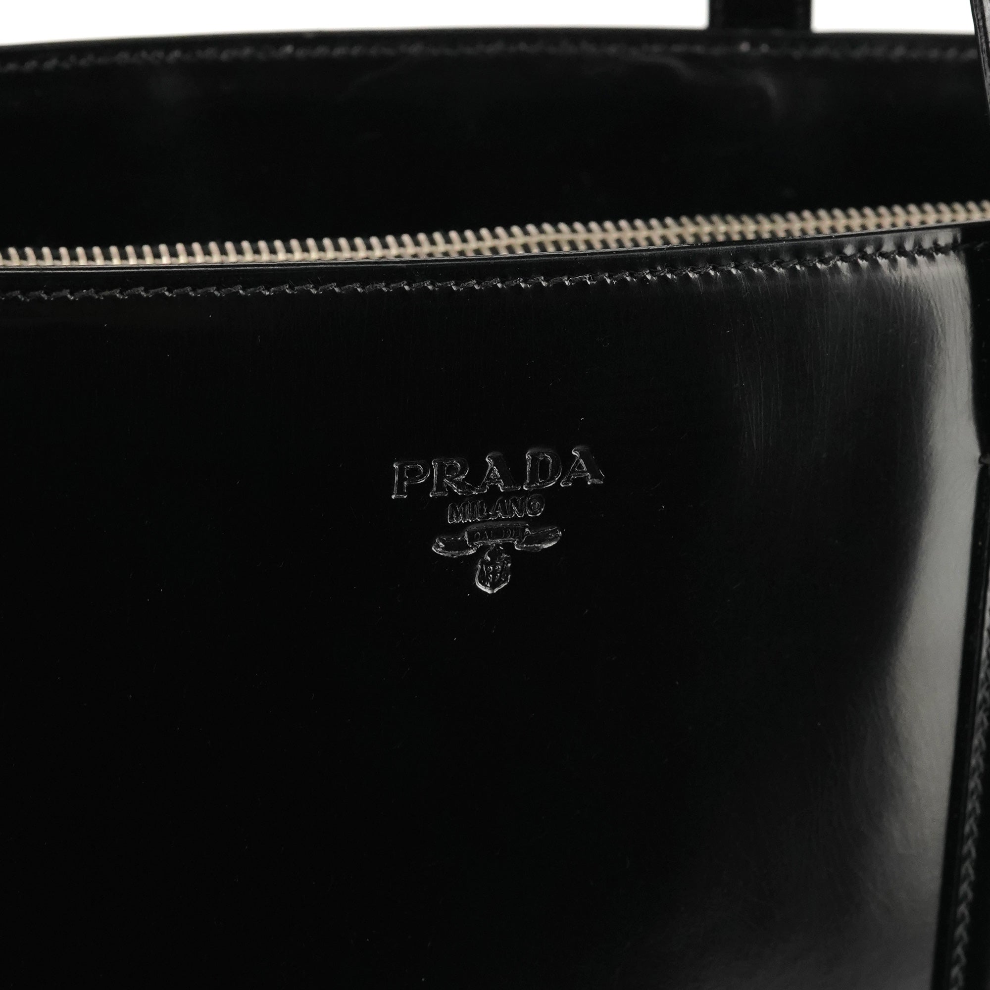 Prada 1995 Black Spazzolato Sport Tote Bag