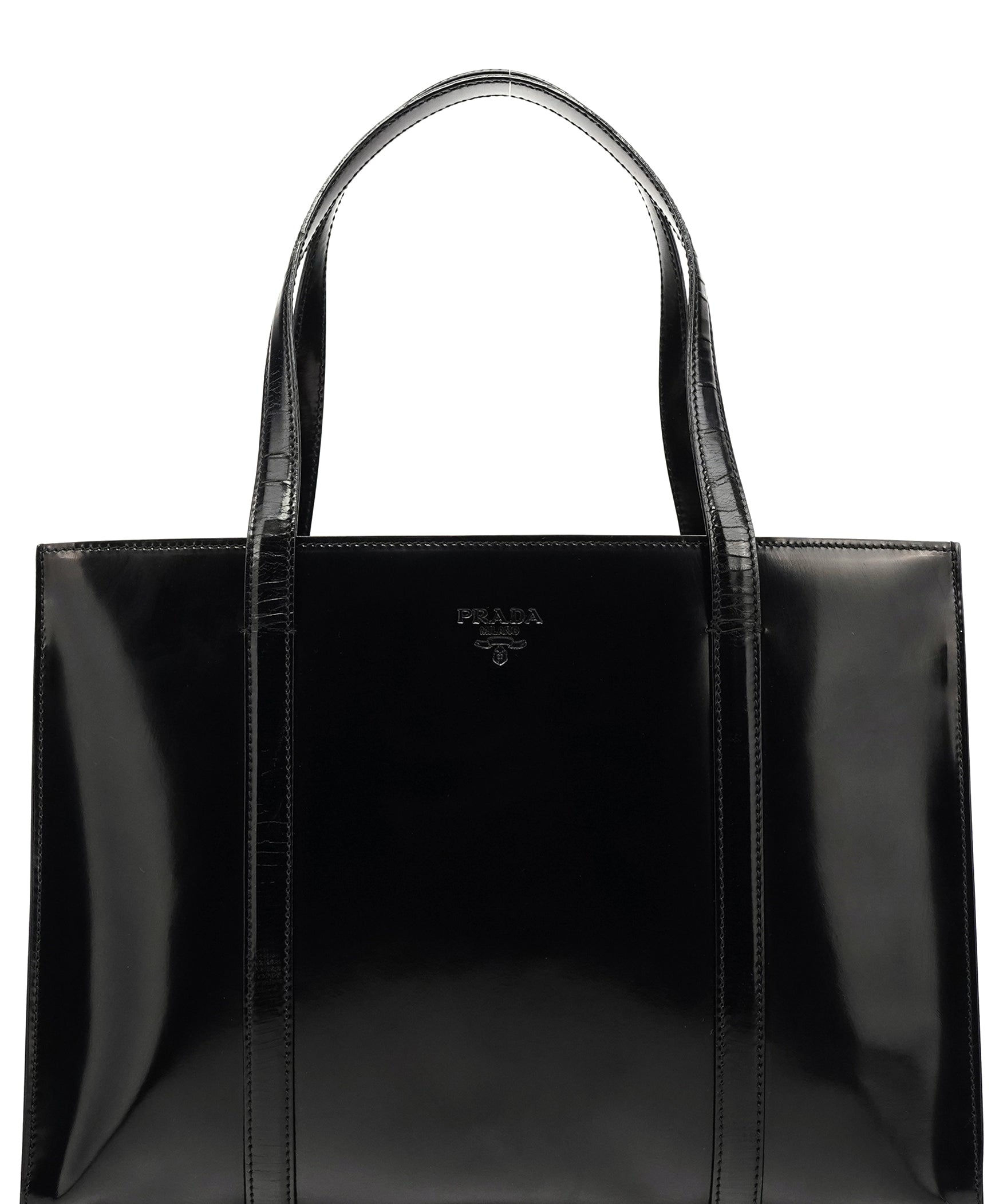 Prada 1995 Black Spazzolato Sport Tote Bag