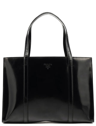 Prada 1995 Black Spazzolato Sport Tote Bag
