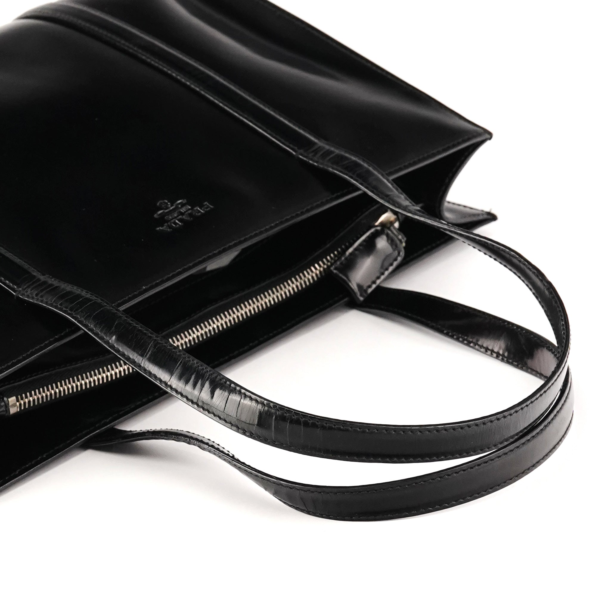Prada 1995 Black Spazzolato Sport Tote Bag