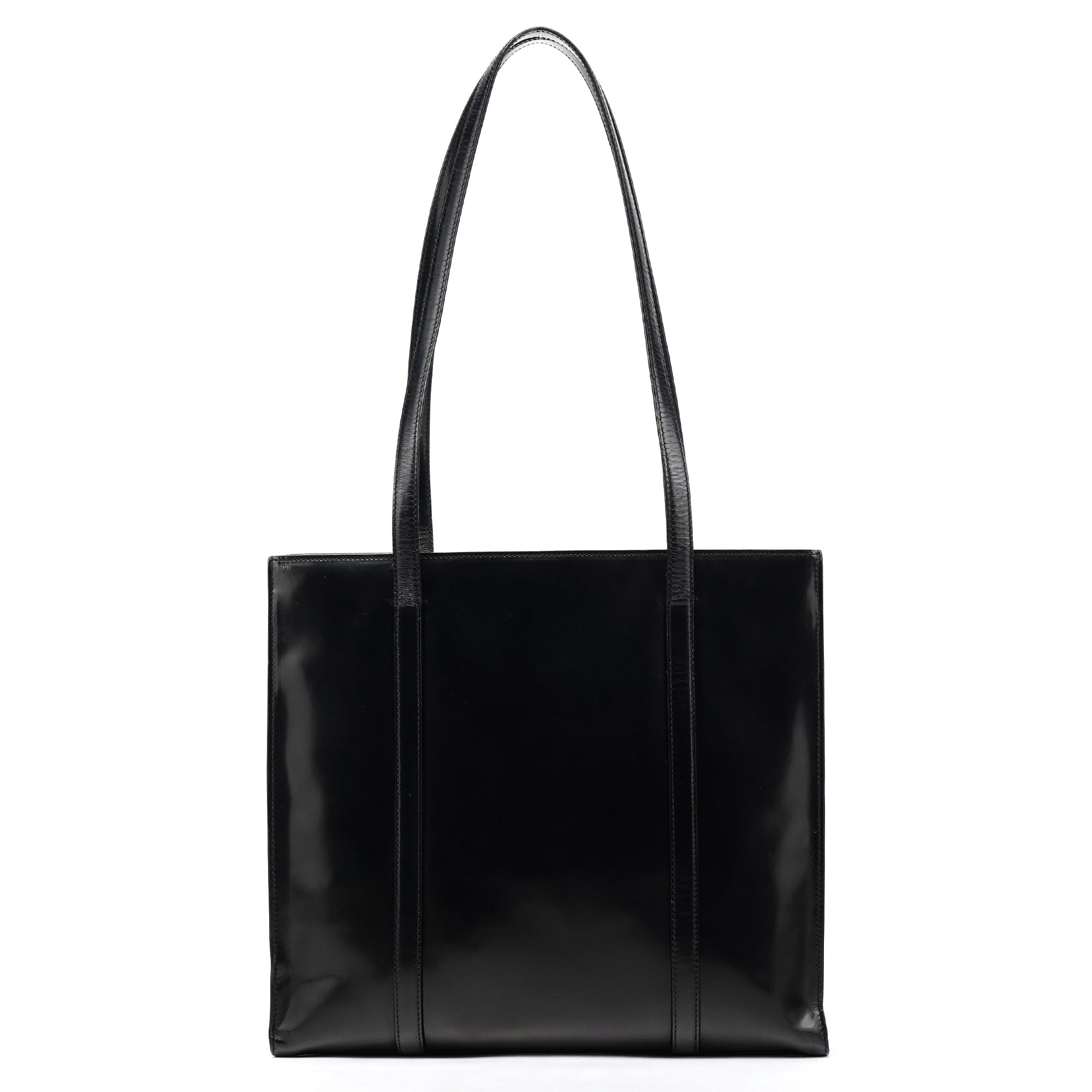 Prada 1995 Sac cabas Spazzolato Sport en cuir verni noir