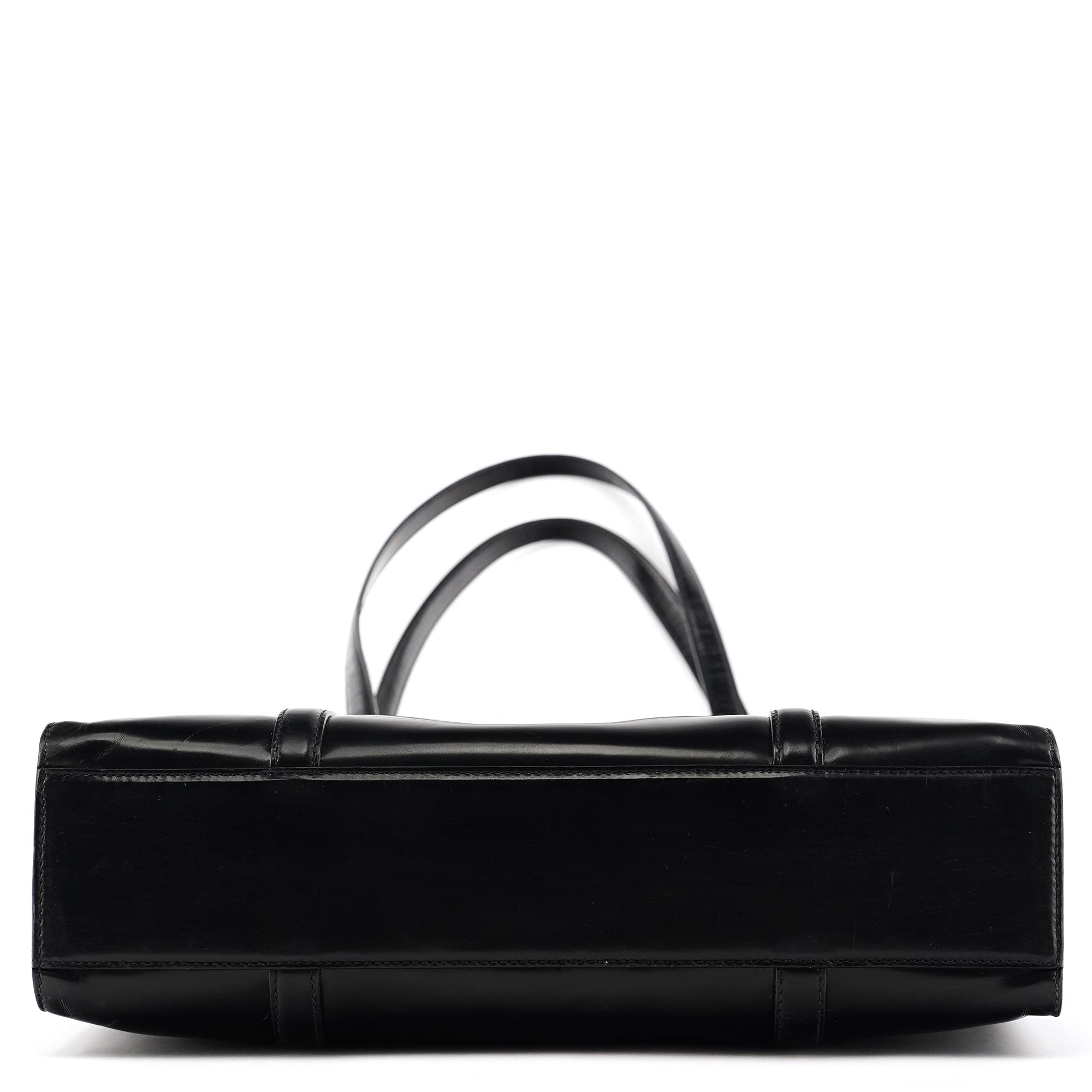 Prada 1995 Sac cabas Spazzolato Sport en cuir verni noir