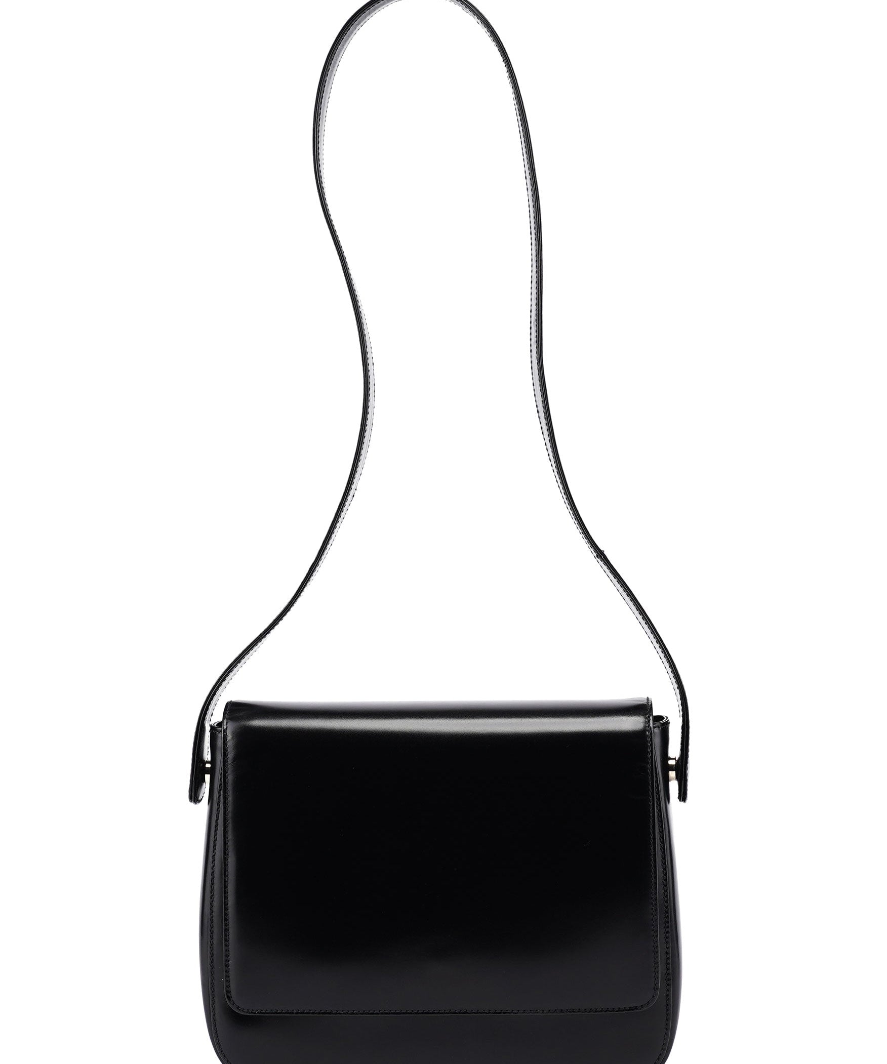 Prada 1995 Black Spazzolato Swivel Shoulder Bag