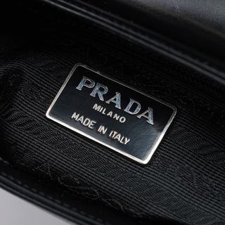 Prada 1995 Black Spazzolato Swivel Shoulder Bag