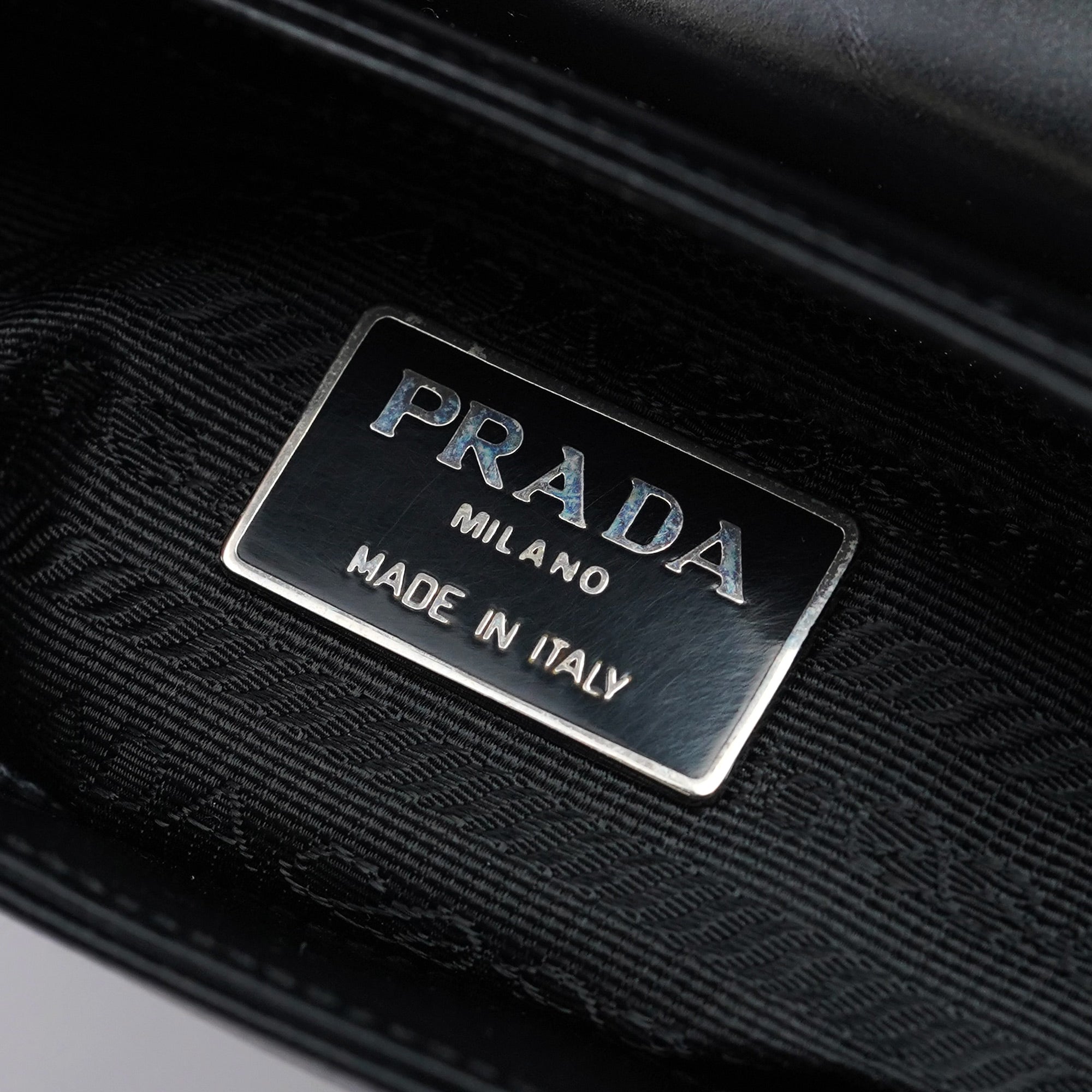 Prada 1995 Black Spazzolato Swivel Shoulder Bag