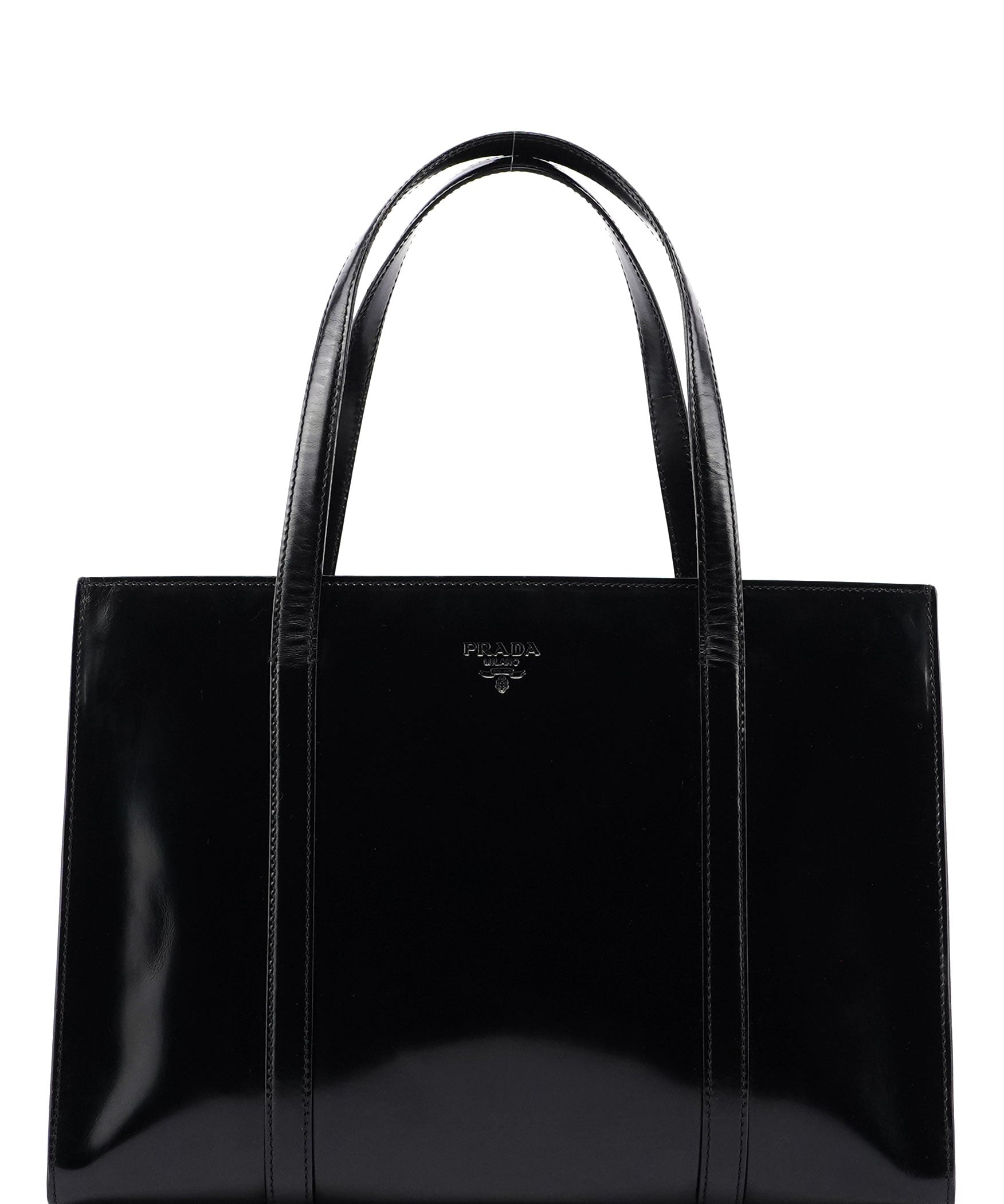 Prada 1995 Black Spazzolato Tote