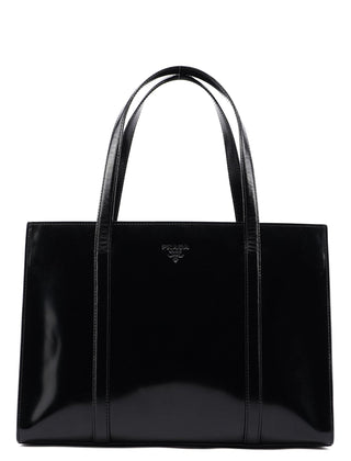 Prada 1995 Black Spazzolato Tote