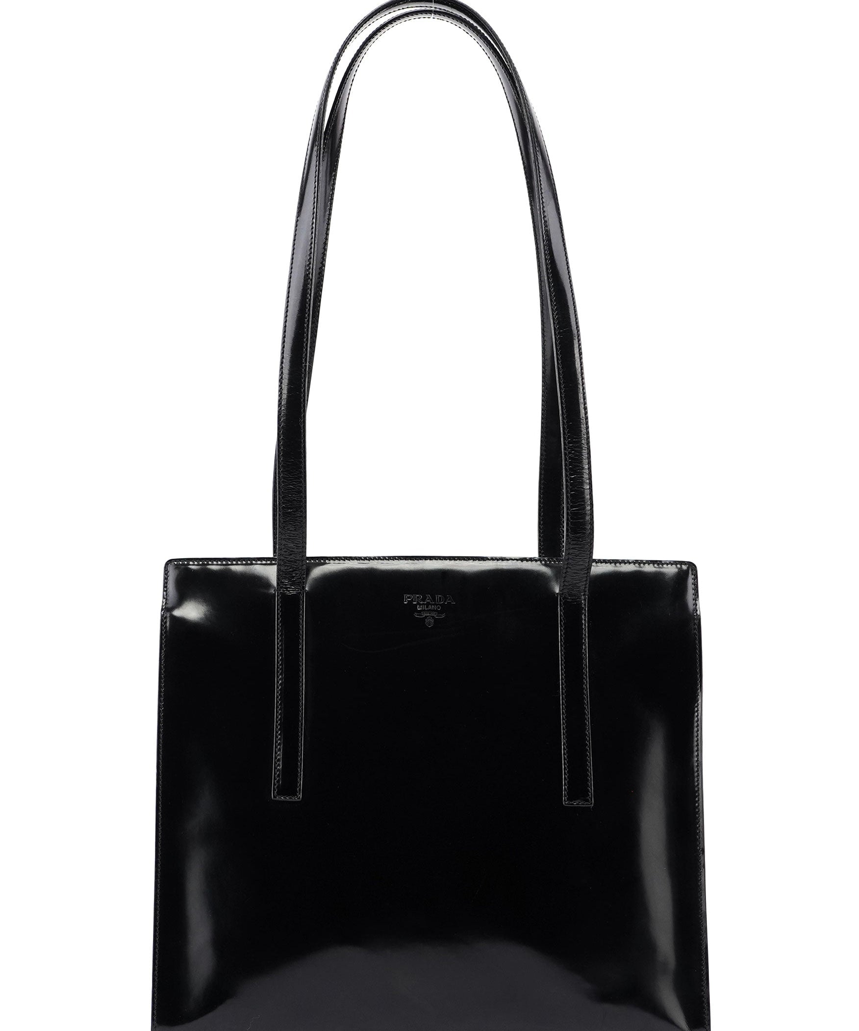 Prada 1995 Black Spazzolato Tote