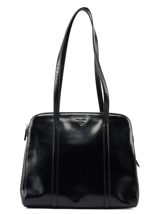 Prada 1995 Black Spazzolato Tote